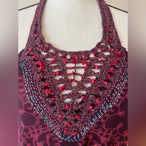 Free People Crochette Top in Deep Wine